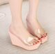Summer versatile transparent sequin thick-soled heeled fish mouth high heel waterproof platform fashionable women's sandals and cake slippers