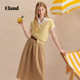 Eland Clothes Sweet Cotton Commuter Mid-Long Dress 2025 Summer New Style
