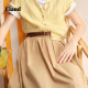 Eland Clothes Sweet Cotton Commuter Mid-Long Dress 2025 Summer New Style