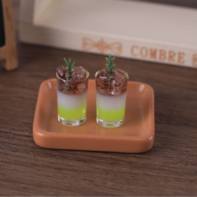 
Summer miniature three-dimensional lemon ice drink resin jewelry decorative ornaments handmade diy doll house cup model accessories