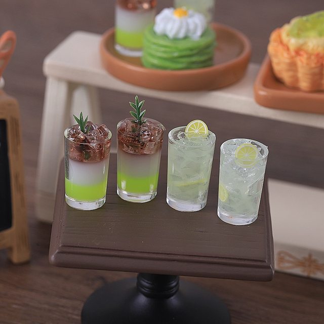 
Summer miniature three-dimensional lemon ice drink resin jewelry decorative ornaments handmade diy doll house cup model accessories