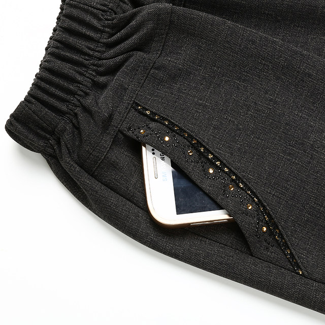 Middle-aged and elderly women's pants with elastic waist and loose mother's pants, elderly women's spring and autumn trousers, high-waisted grandma pants