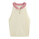 Stubborn 2025 spring new Chinese style halter neck stand collar sleeveless vest short solid color knitted sweater women's top