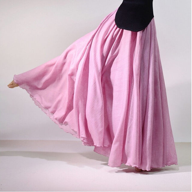 New style of literary retro cotton and linen skirt for women, versatile high waist slim big sporty A-line skirt, large size Zen midi skirt