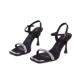 Women's 2025 summer new style celebrity style banquet elegant one-liner buckle rhinestone open-toe high heels