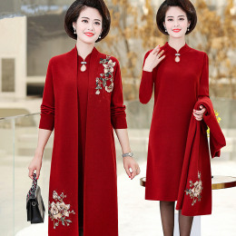 Winter love mother-in-law wearing wedding dress cheongsam coat for autumn and winter this year's women's big clothes