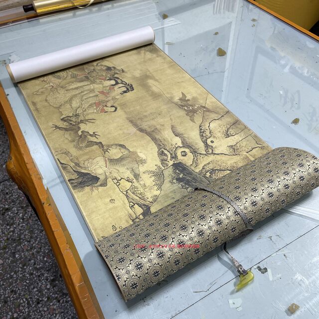 Song Anonym's Erlang Shen Sou Mountain Picture Volume Beijing Forbidden City Tibetan Ghost Workers' strokes high -definition micro -spray copying draft
