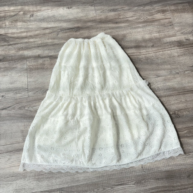Sweet style ~ autumn and winter new models gentle lace grinding wool splicing large skirt loose waist, long skirt cake skirt