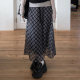 MSYOUCAN Korean ins style printed low waist skirt lace-up versatile college style A-line long skirt
