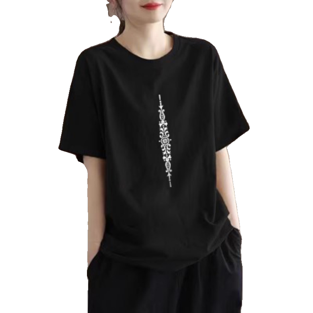 Foreign trade clearance export 100% pure cotton short-sleeved T-shirt women's summer fashionable large-size half-sleeved bottoming shirt T-shirt top