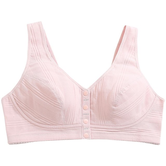 Front button plus size girl underwear fat MM high school students pure cotton bra without steel ring shaped vest bra