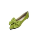 Flat shoes 2025 new women's shoes, small fragrance single shoes, large size shallow mouth, evening shoes, beans shoes, bow shoes, comfortable
