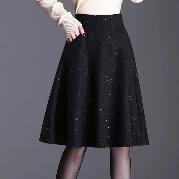 Mesh skirt gauze skirt women's summer 2025 slim drooping new black high-waist A-line midskirt large sway skirt

