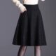 Mesh skirt gauze skirt women's summer 2025 slim drooping new black high-waist A-line midskirt large sway skirt
