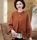 Middle-aged and elderly people plus size plus size sweater cardigan two-piece suit mother's spring and autumn women's coat foreign style wide lady's top