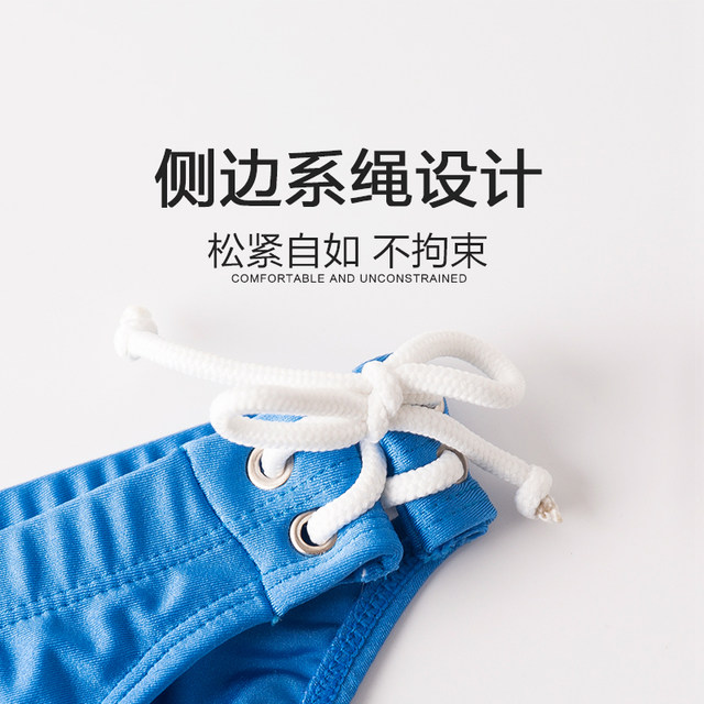 desmiit men's corner swim trunk sexy low waist tanning bikini bulging solid color anti-embarrassing swimming trousers