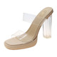 Small high heels women's sandals 2025 spring and summer new hot style transparent crystal thick heel sandals for outer wear