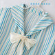 College style striped bow heavy silk shirt for women long sleeves 2025 spring design striped mulberry silk top
