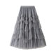 Wood fungus lace cake skirt mesh skirt 2025 spring and autumn new women's versatile long skirt gauze skirt fluffy skirt
