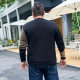 Bimeng fat guy round neck sweater men's winter extra large pure cotton loose fat, fat, fat increases size knit sweater