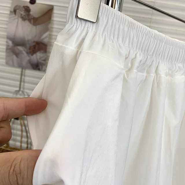 2024 Summer new loose waist cocoon large skirt puffy skirt medium long thin pocket leisure half skirt female