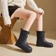 
Fashionable rain boots for women new style mid-tube wear-out adult tie-out warm wear-resistant rubber shoes water shoes waterproof anti-slip rain boots