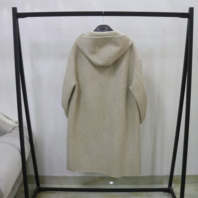 European station winter new Korean style fashionable loose hooded wool coat for women casual versatile over-knee wool coat
