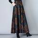 New spring skirt high waist mid-length wool pocket long skirt large a-line skirt wearing Nimei floral skirt
