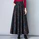 New spring skirt high waist mid-length wool pocket long skirt large a-line skirt wearing Nimei floral skirt