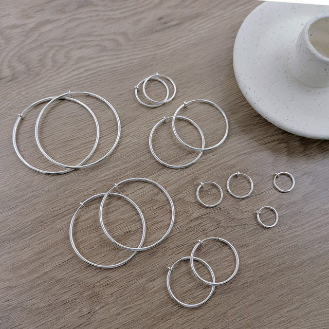 Circle ear clips without ear piercings for women new high-end exaggerated rings with large circle clips without ear piercings for men