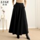 Hepburn style umbrella skirt for women 2025 spring new small half-length skirt for women spring and autumn drooping black big hem skirt