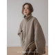 VNOOK stand-up collar embroidered lamb fur coat for women in winter 2024 new long high-end solid color double-sided top