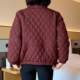 
Winter middle-aged large size plus velvet thickened stand-up collar mother's clothing fashionable casual warm diamond check short cotton coat