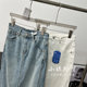 Foreign trade women's clothing, new products for spring and summer commuting, versatile old texture, high waist slit A-line denim skirt for women