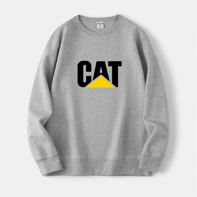 CAT Excavator Carter Logo Machinery Heavy Industry Cultural Sweater Round Neck Large Size Clothes Pullover Men's and Women's Tops