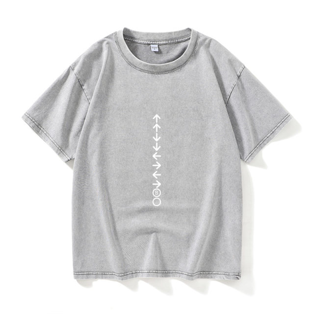 KONAMI logo T -shirt short -sleeved tide clothes female male round neck large size loose summer couple clothes on cotton