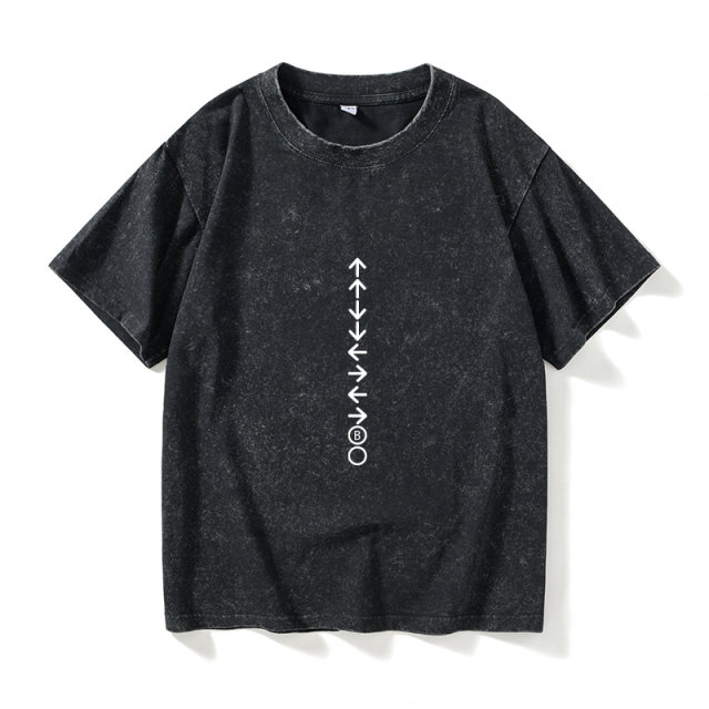 KONAMI logo T -shirt short -sleeved tide clothes female male round neck large size loose summer couple clothes on cotton