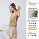 
American white tie-dyed shoulder short-sleeved T-shirt for women in spring and summer retro slim waist-hugging short top design