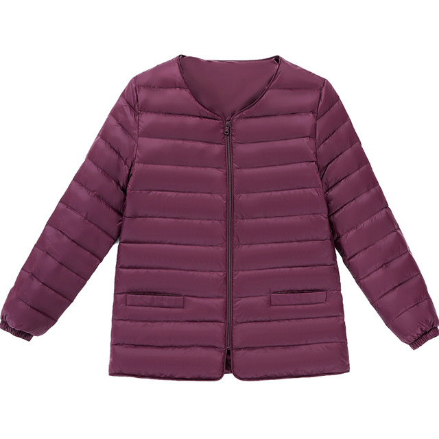 Mother's clothing with down lining for middle-aged and elderly women, thin and large size cold-proof clothing, close-fitting small cotton-padded jacket
