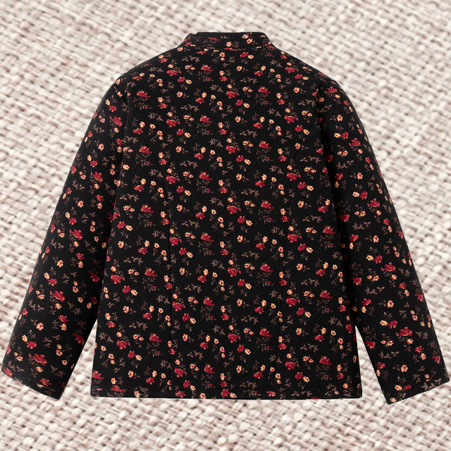 Middle-aged and elderly women's camel velvet cotton-padded jackets, plus velvet and thickened warm clothes for mothers, large-size cotton-padded clothes for grandma to wear at home