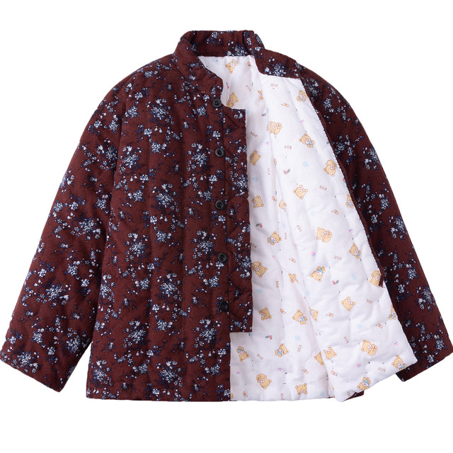 Pure cotton handmade cotton coat for women, plus large size pure cotton coat for elderly people, wearing thickened small cotton jacket inside
