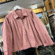 Solid color long-sleeved shirt for women's spring new lapel single-breasted loose slim and versatile casual top solid 0.21