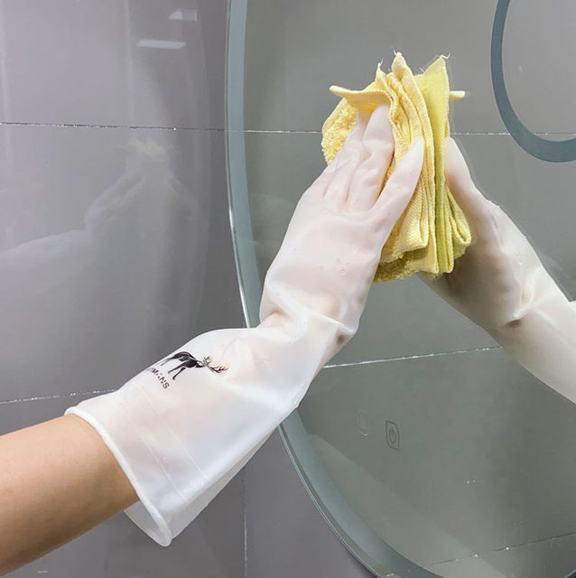 Household cleaning thickened kitchen dishwashing rubber housework laundry washing dishes waterproof durable rubber thin gloves