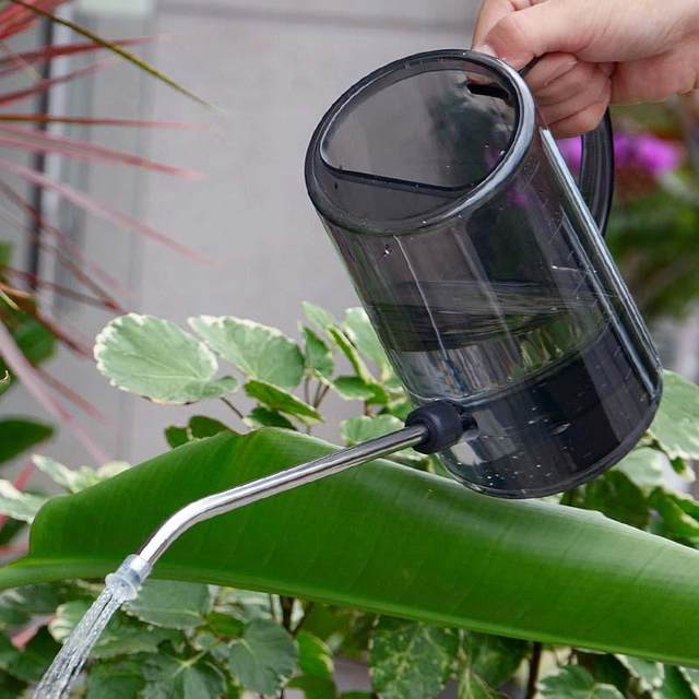 Stainless steel long-mouth watering kettle household flower gardening kettle green plant shower kettle watering kettle large gardening tools
