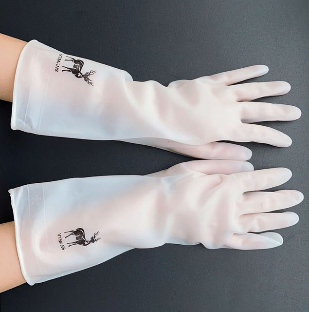 Household cleaning thickened kitchen dishwashing rubber housework laundry washing dishes waterproof durable rubber thin gloves