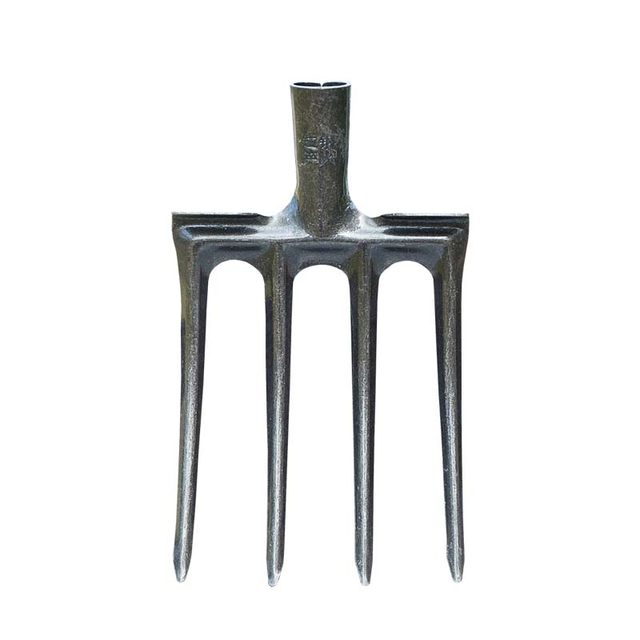 Four-pronged steel fork for turning and loosening soil, agricultural tool for turning over land and reclaiming wasteland, five-pronged fork, all-steel wooden pole, vegetable fork and ginger fork