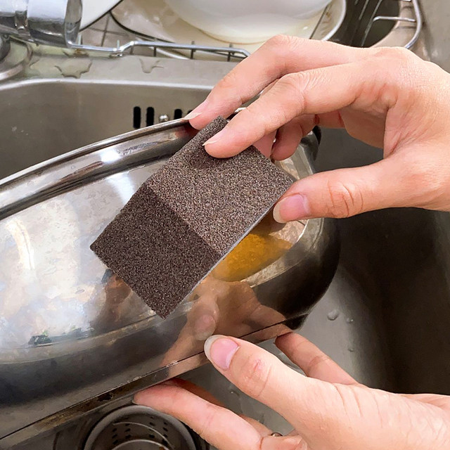 Magical magic nano emery sponge for kitchen cleaning, dishwashing and black dirt removal on the bottom of pots, rust and stain removal artifact