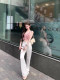 Pure little fragrance style high-end pink knitted v-neck sleeveless knitted vest hot girl sexy short suspender top
