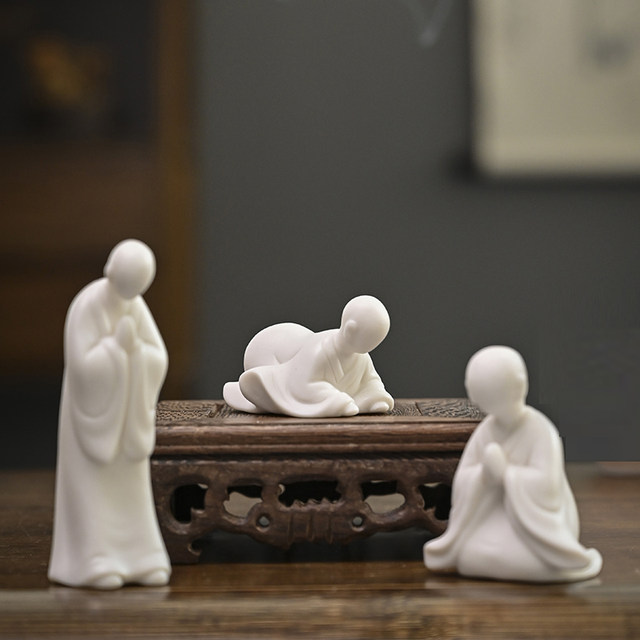 
Zen ceramic figure, phaseless Buddha, Chinese style entrance ornaments, little monk, fish tank, bonsai, gardening, home living room decoration