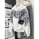 
Extra large size 300Jin [Jin equals 0.5 kg] Printed fashionable casual couple hooded sweatshirt in autumn loose heavy industry sports versatile jacket